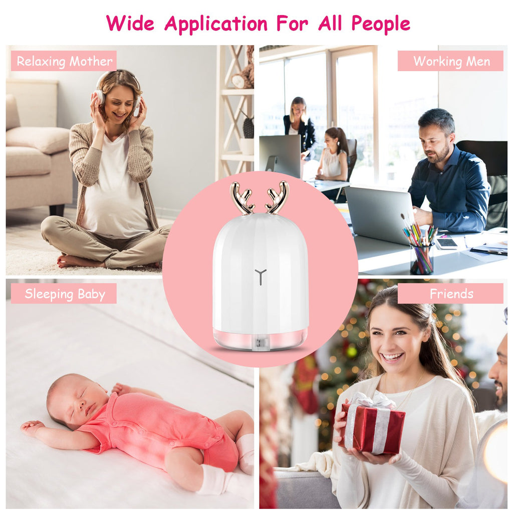1Pc 220ml Cool Mist Humidifier Ultrasonic Air Diffuser Atomizer With 7 Color Breathing Lights Auto Off Office Home Yoga