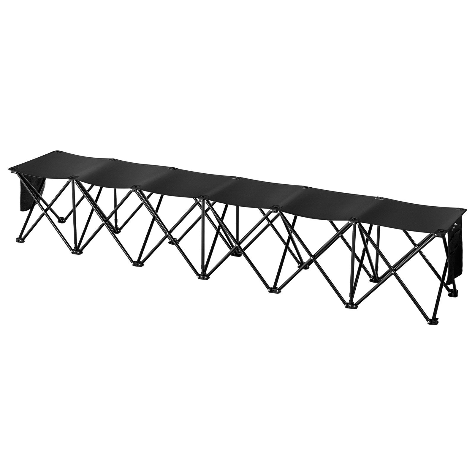 6 Seat Portable Folding Sport Bench Farm Camping Chair With Carry Bag