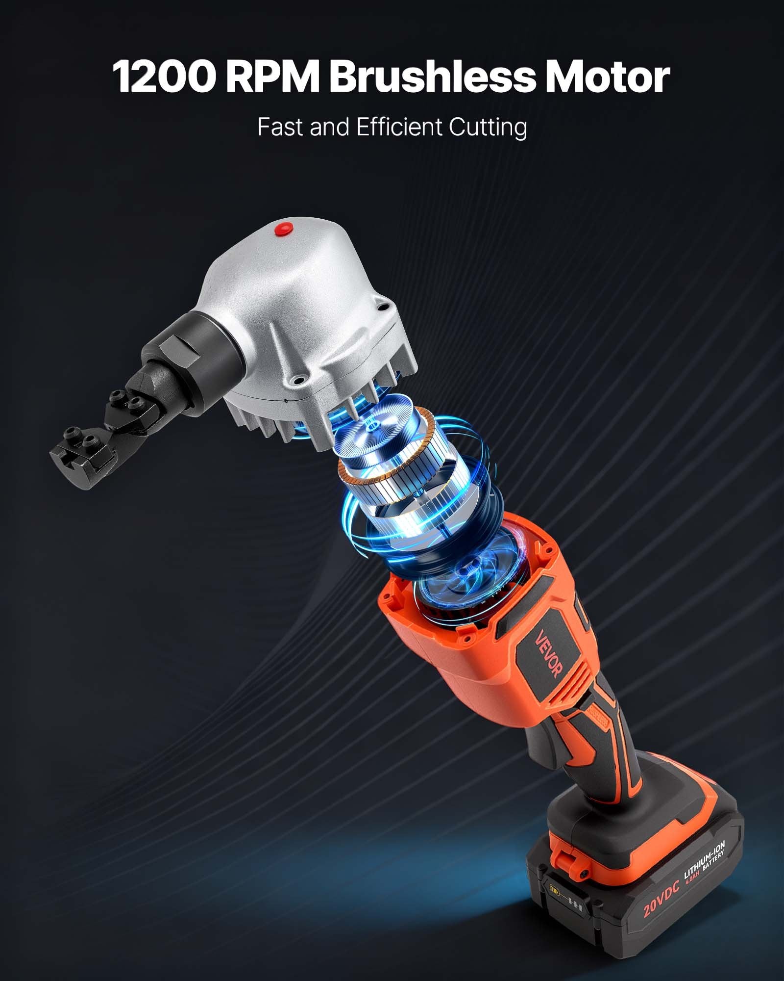 Cordless Metal Nibbler, With 18 V 4000 MAh Battery, 1200 RPM Brushless Motor, Electric Nibbler Metal Cutter With Plastic Carrying Case For Cutting Stainless Steel, Aluminum, And Copper Sheet