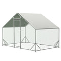 Large Metal Chicken Coop, Walk-in Chicken Run,Galvanized Wire Poultry Chicken Hen Pen Cage, Rabbits Duck Cages With Waterproof And Anti-Ultraviolet Cover For Outside