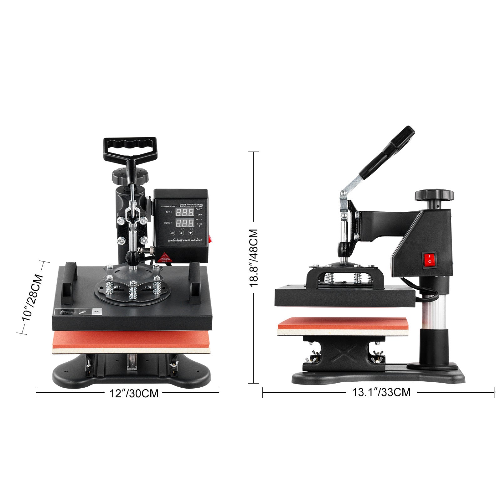 Heat Press, 12x10Inch T-Shirt Press Machine, T-shirt Press Heat Press 30x23cm Printing Machine Heat Transfer Sublimation Machine For T-shirts