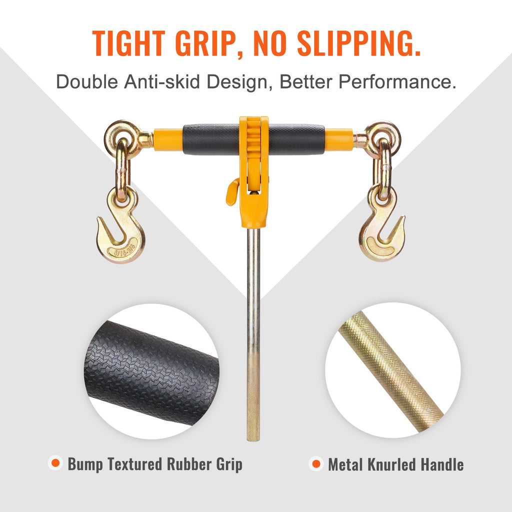 Ratchet Chain Binder, 5'16'-3'8' Heavy Duty Load Binders, With G80 Hooks 7,100 Lbs Secure Load Limit, Labor-saving Anti-skid Handle, Tie Down Hauling Chain Binders For Flatbed Truck Trailer, 4 P