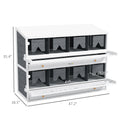 Chicken Nesting Box, 8 Compartment Wood Laying Boxes For Chicken Coop With Egg Collection Trays Perches For 16-32 Hens
