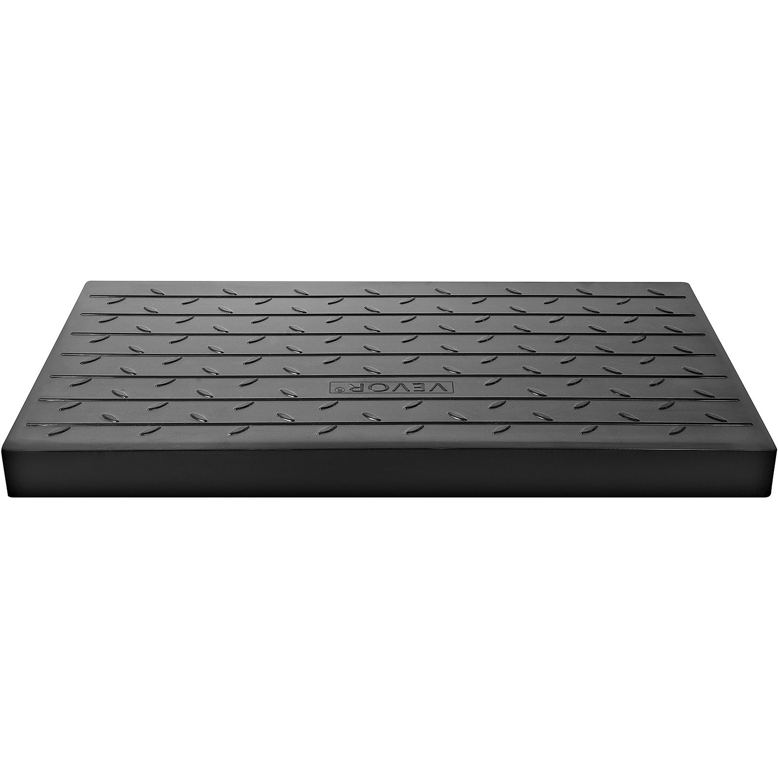 Rubber Threshold Ramp, 4Rise Threshold Ramp Doorway, 3 Channels Cord Cover Rubber Solid Threshold Ramp, Rubber Angled Entry Rated 2200 Lbs Load Capacity For Wheelchair And Scooter