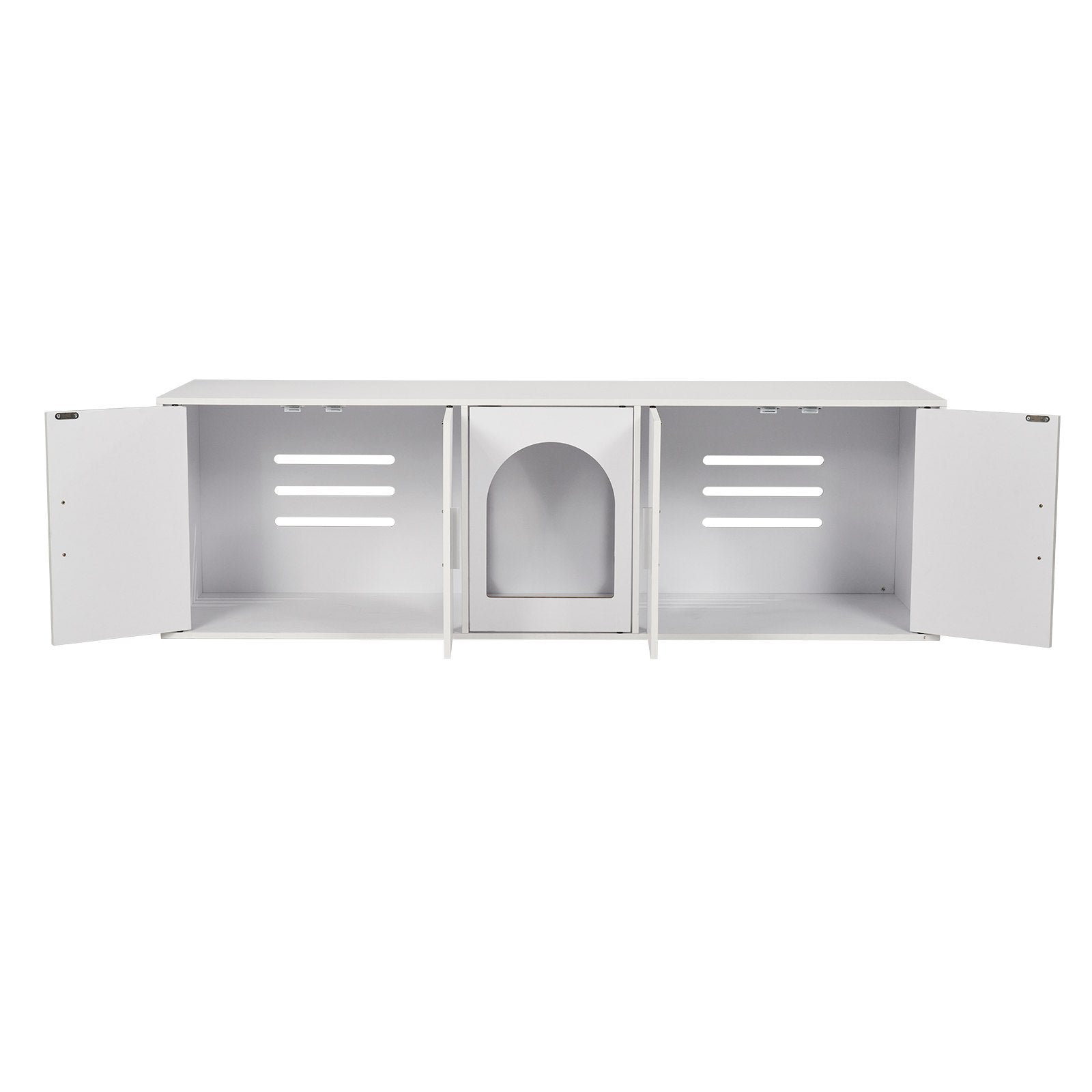 Cat Litter Box Enclosure Wooden Litter Box Furniture Hidden  White
