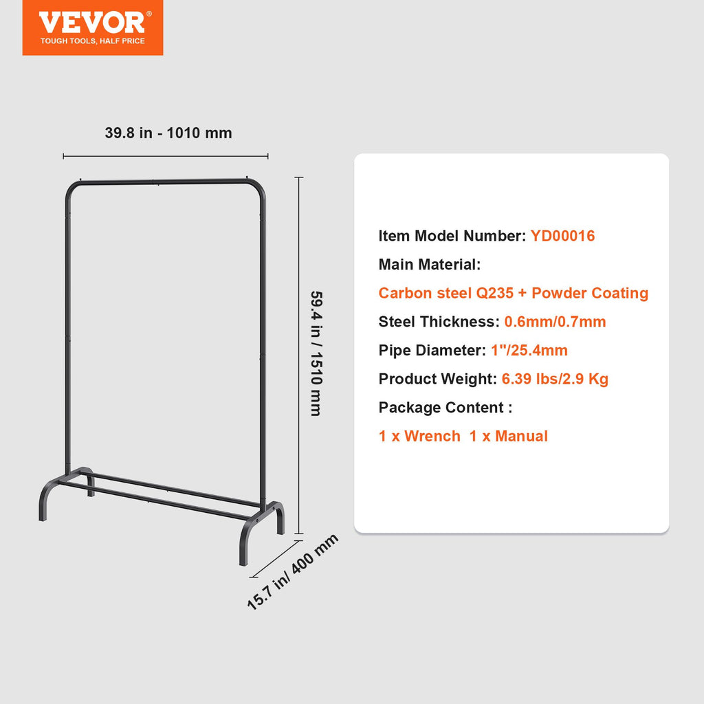 Clothes Rack, Heavy Duty Clothing Garment Rack With Hanging Rod And Bottom Storage Area, Clothing Rack For Bedroom Guest Room