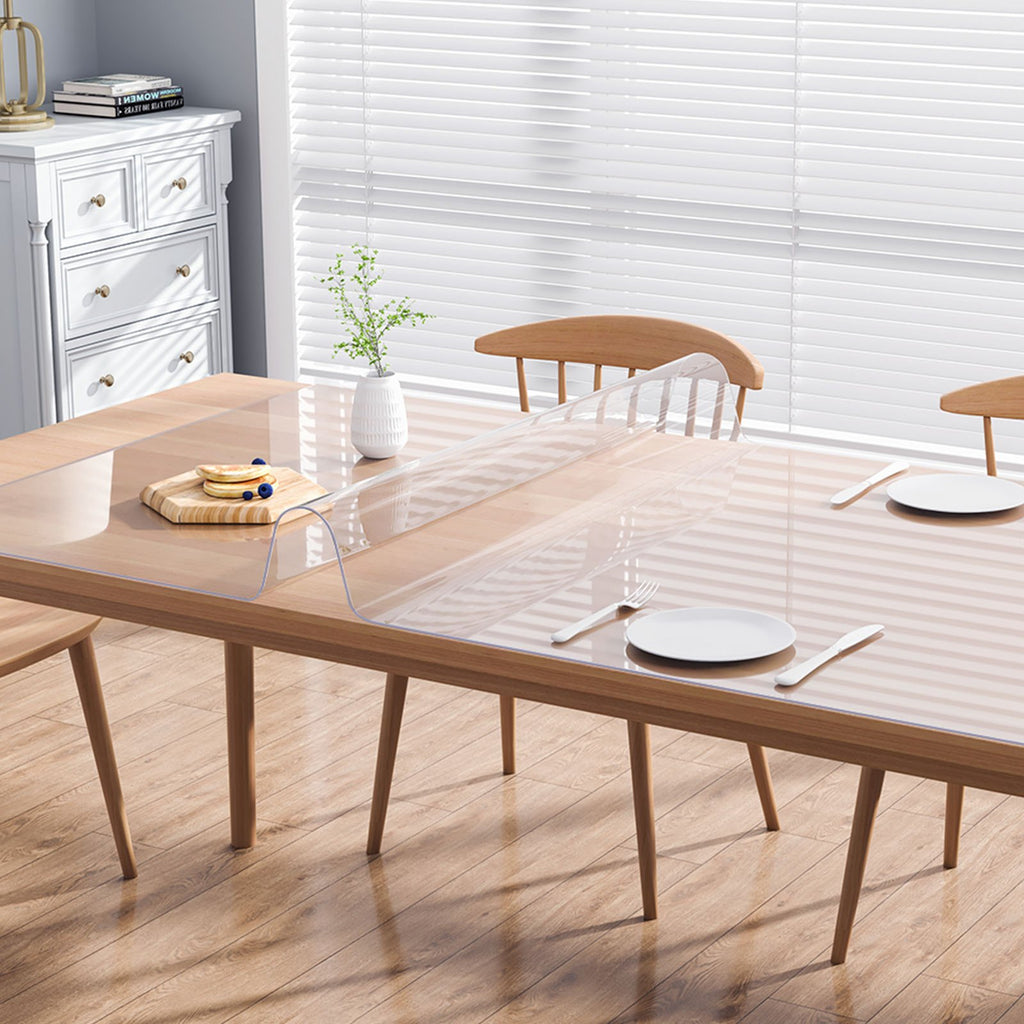 Clear Table Cover Protector, Table Cover, 1.5 Mm Thick PVC Plastic Tablecloth, Waterproof Desktop Protector For Writing Desk, Coffee Table, Dining Room Table