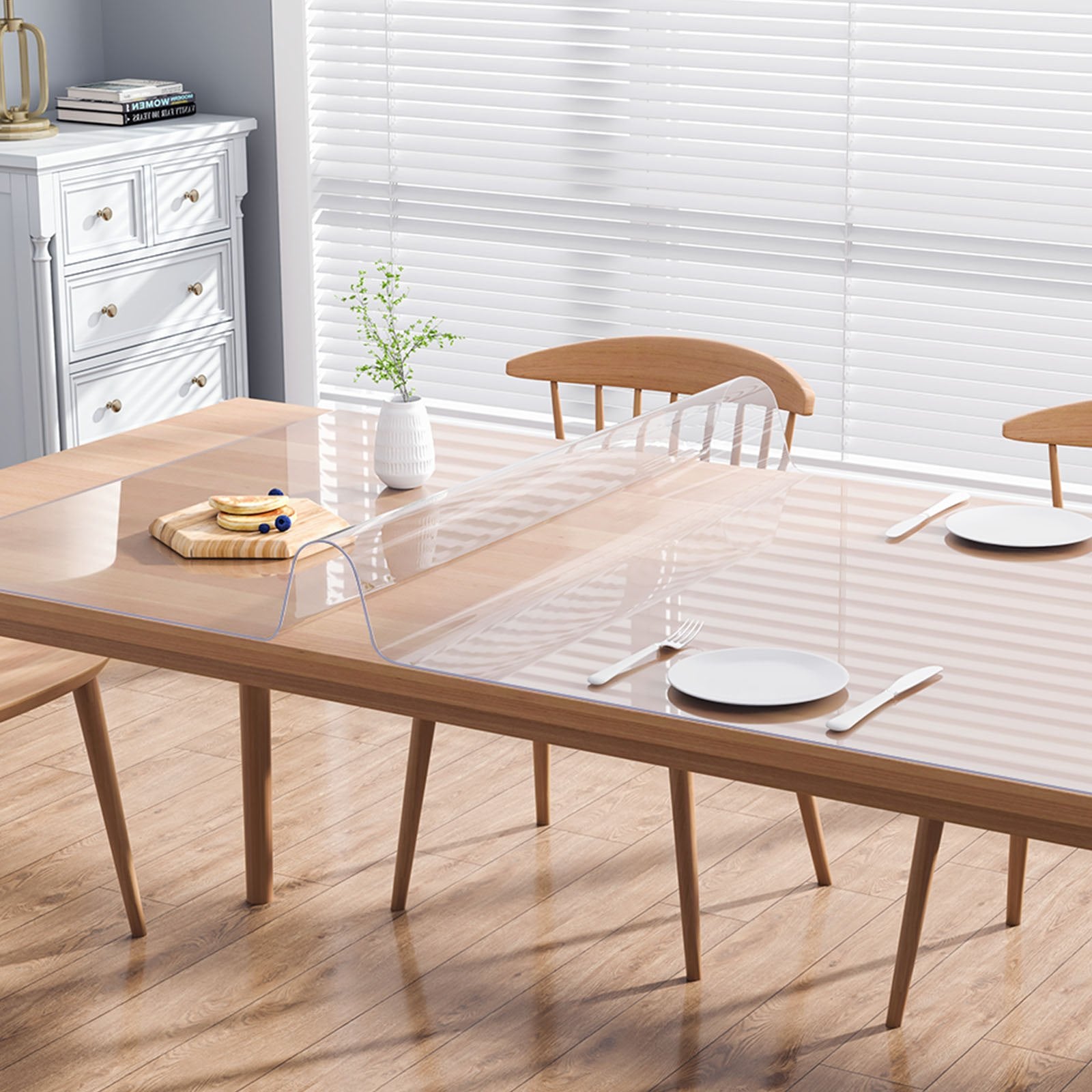 Clear Table Cover Protector, Table Cover, 1.5 Mm Thick PVC Plastic Tablecloth, Waterproof Desktop Protector For Writing Desk, Coffee Table, Dining Room Table