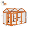 Wooden Chicken Run, Combinable Design With Perches, 4.6' X 2.8', Orange