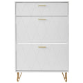 Shoe Cabinet With 3 Flip Drawers, Shoe Storage Cabinet For Entryway, Free Standing Shoe Storage Organizer For Heels, Boots, Slippers In Hallway, Living Room
