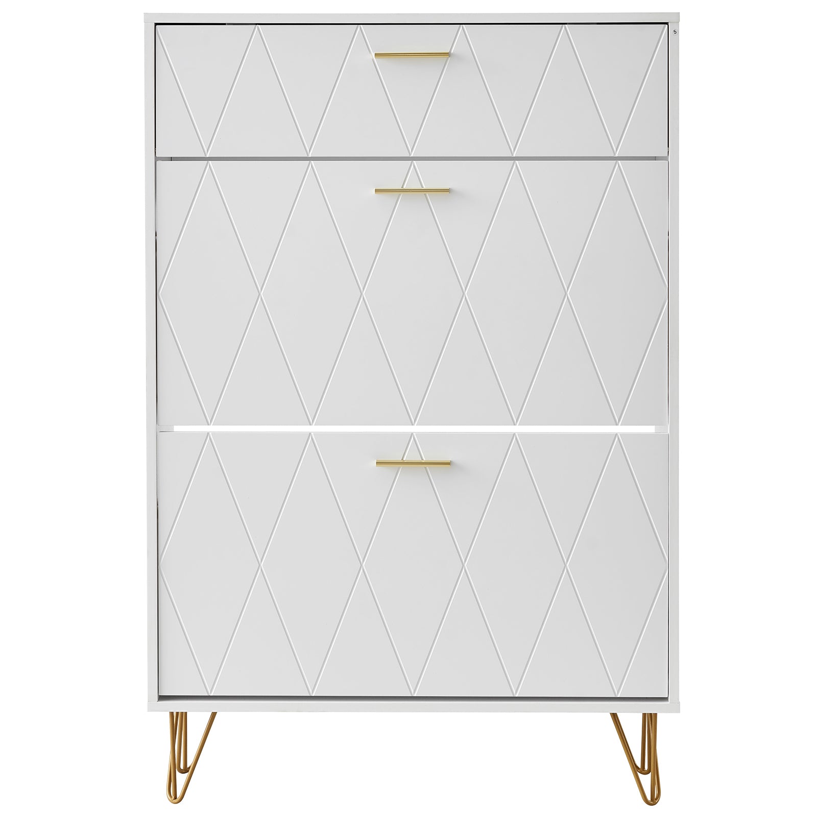 Shoe Cabinet With 3 Flip Drawers, Shoe Storage Cabinet For Entryway, Free Standing Shoe Storage Organizer For Heels, Boots, Slippers In Hallway, Living Room