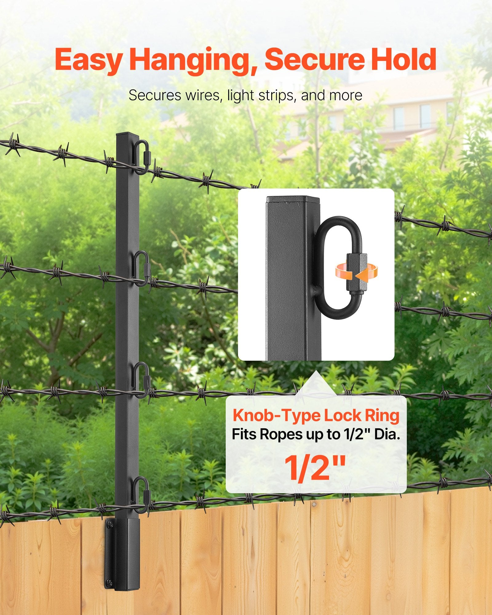 Fence Post Extender 8 Packs 23.8 In Surface Mounted Fence Height Extension Arms
