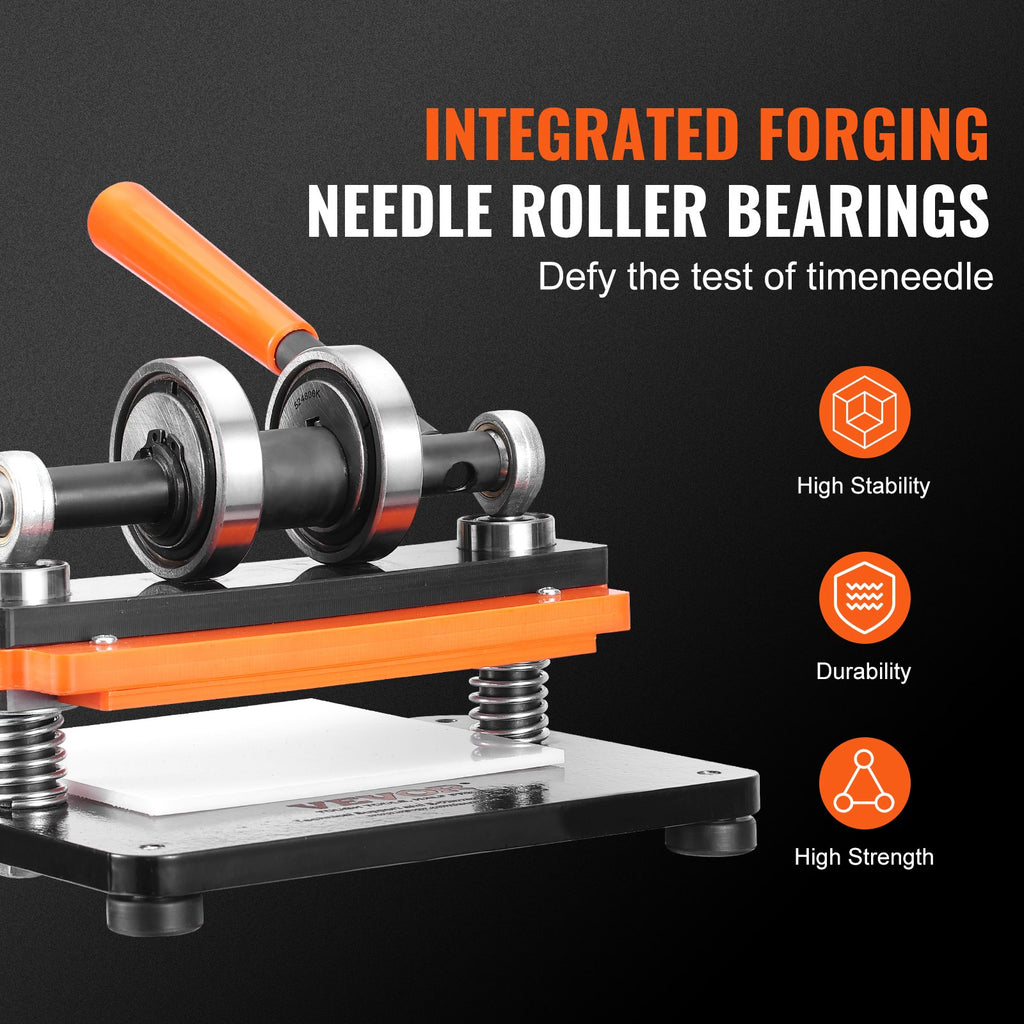 Leather Cutting Machine, 7.1 X 3.9 In Embossing Plate Manual Die Cutter, 0.47 In Pressure Stroke Dual Guide Shafts Die Cut Machine, Leather Embossing Machine For Various Of Materials