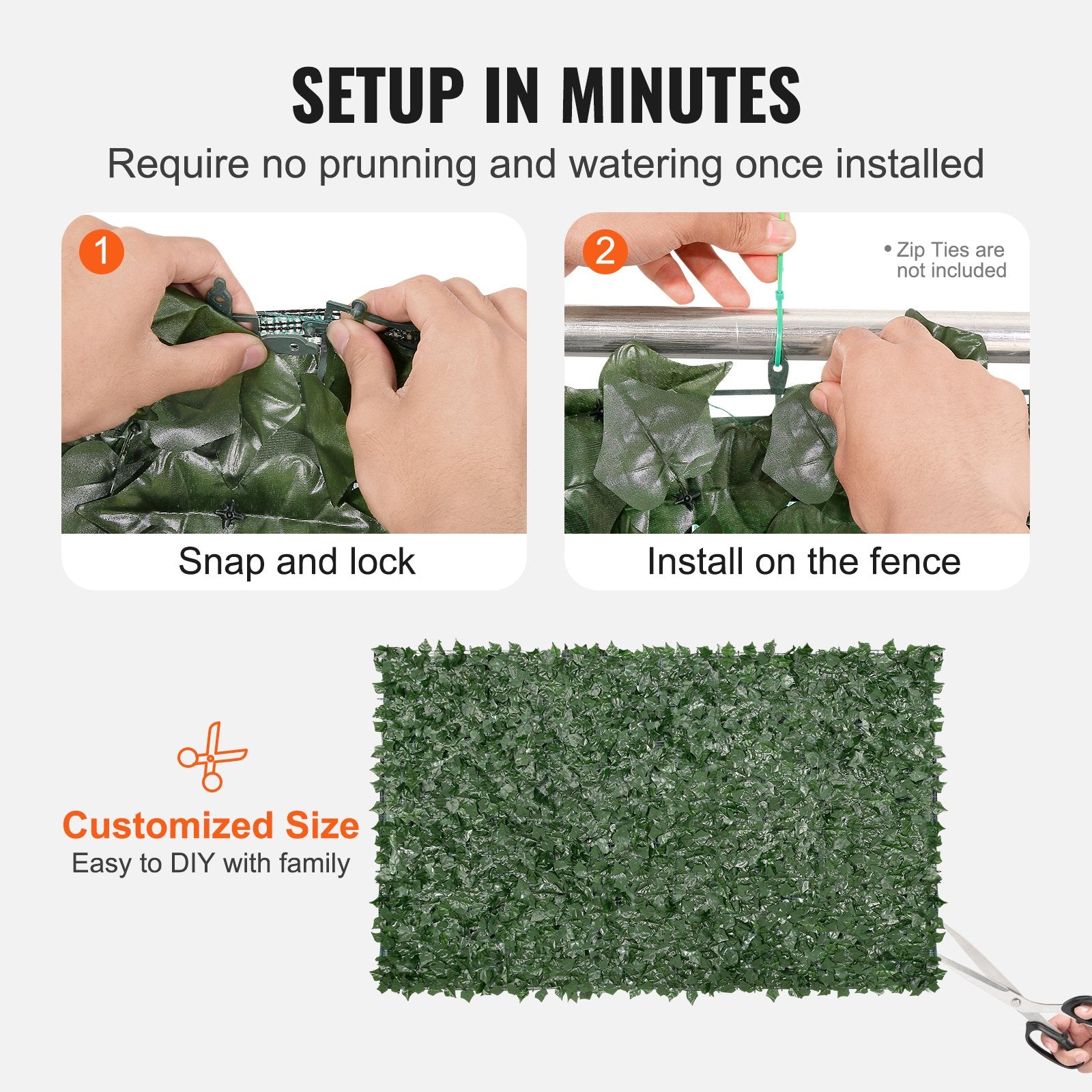 Ivy Privacy Fence, 59 X 98 In Artificial Green Wall Screen, Greenery Ivy Fence With Mesh Cloth Backing And Strengthened Joint, Faux Hedges Vine Leaf Decoration For Outdoor Garden, Yard, Balcony