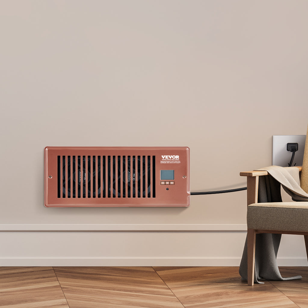 Register Booster Fan, Quiet Vent Booster Fan Fits Register Holes, With Remote Control And Thermostat Control, Adjustable Speed For Heating Cooling Smart Vent, Brown