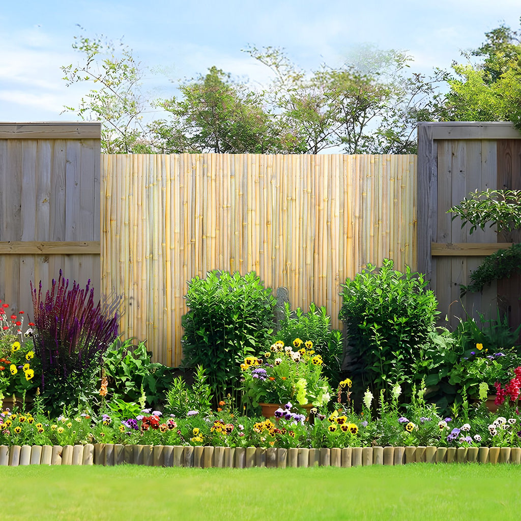 Natural Rolled Bamboo Fence Bamboo Panel 4 Ft H X 6 Ft L X 0.75 In D.