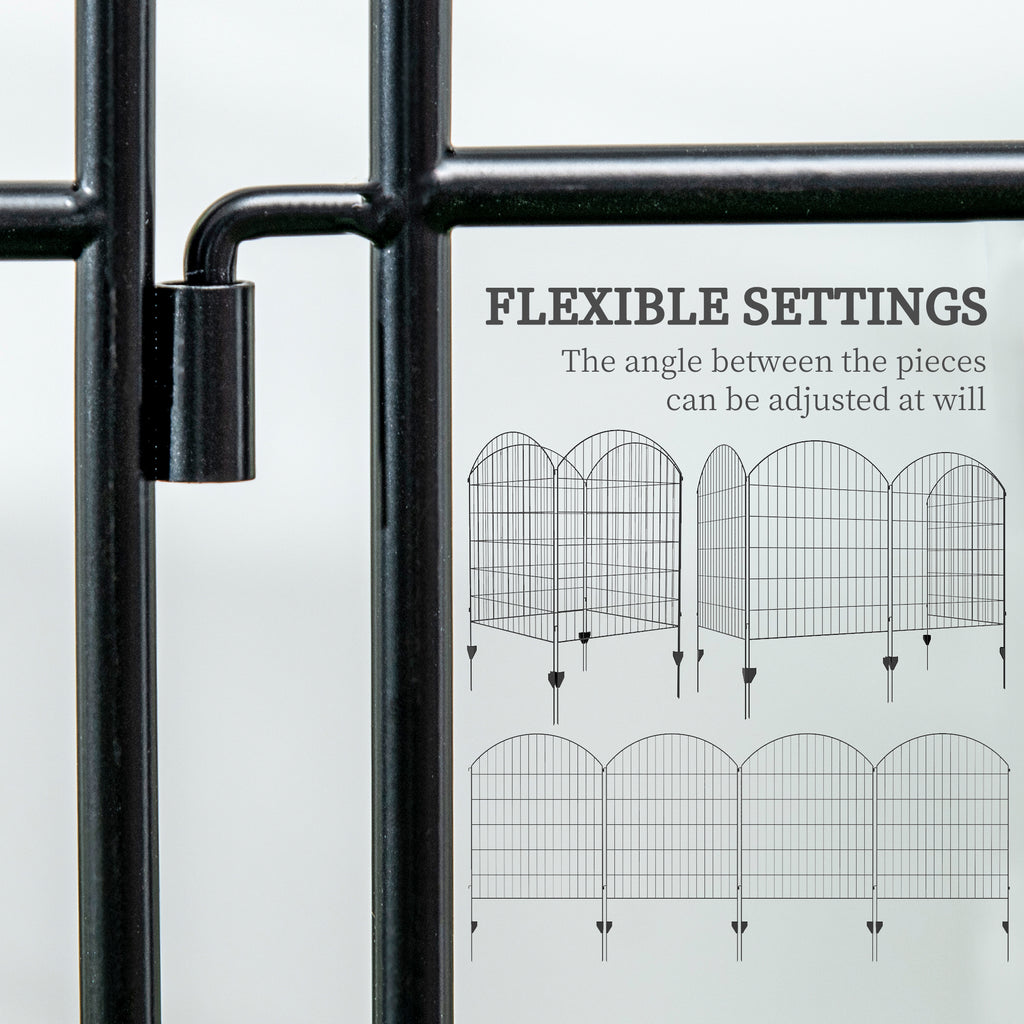 4 Pack Garden Fencing For Yard, Decorative Fence Panels As Animal Barrier And Flower Edging, Grids