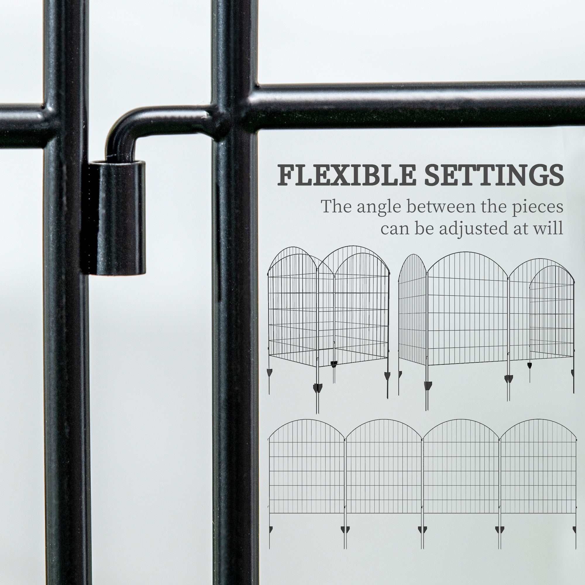 4 Pack Garden Fencing For Yard, Decorative Fence Panels As Animal Barrier And Flower Edging, Grids