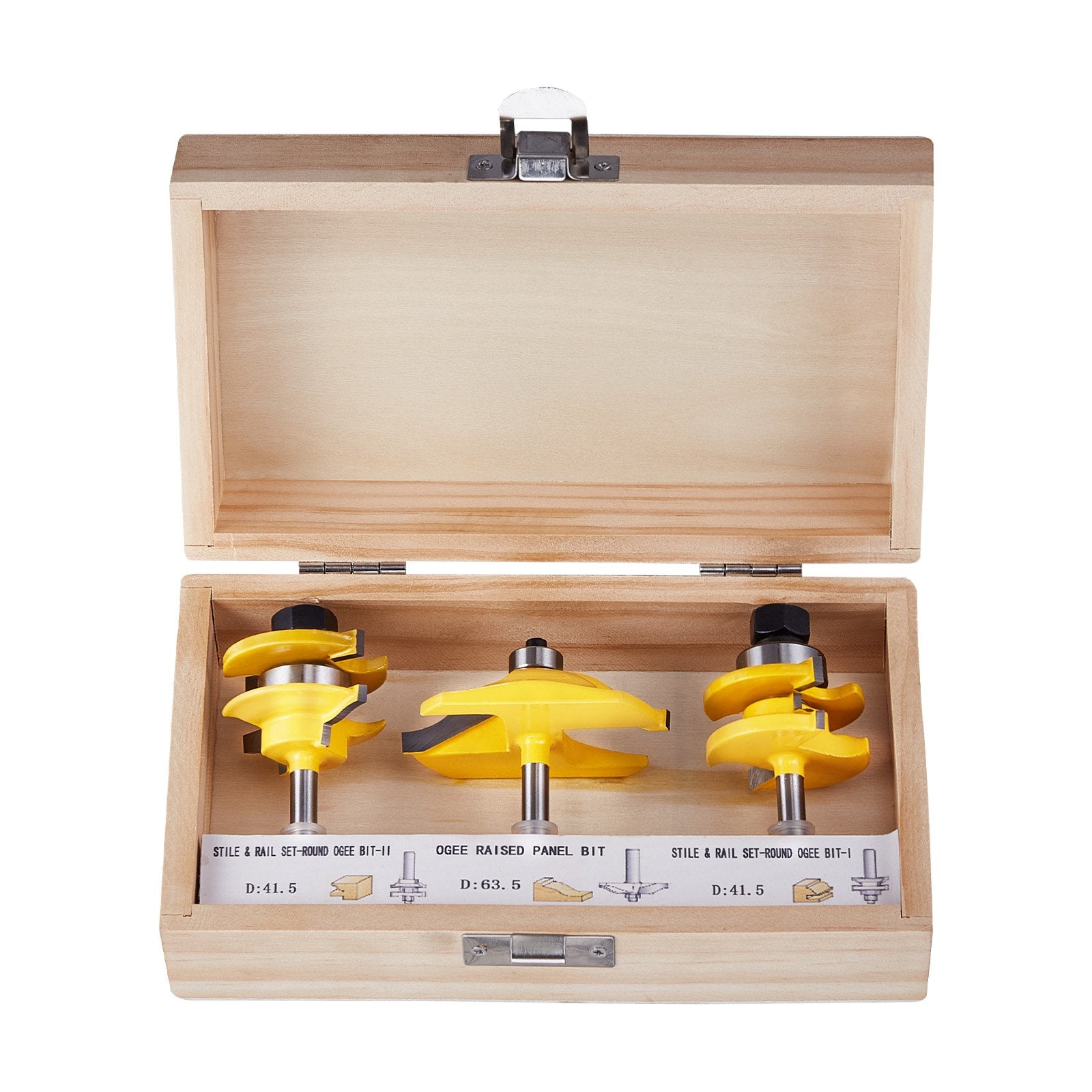 Router Bits Set 3 Pieces Carbide Router Bit  Shank Carrying Case