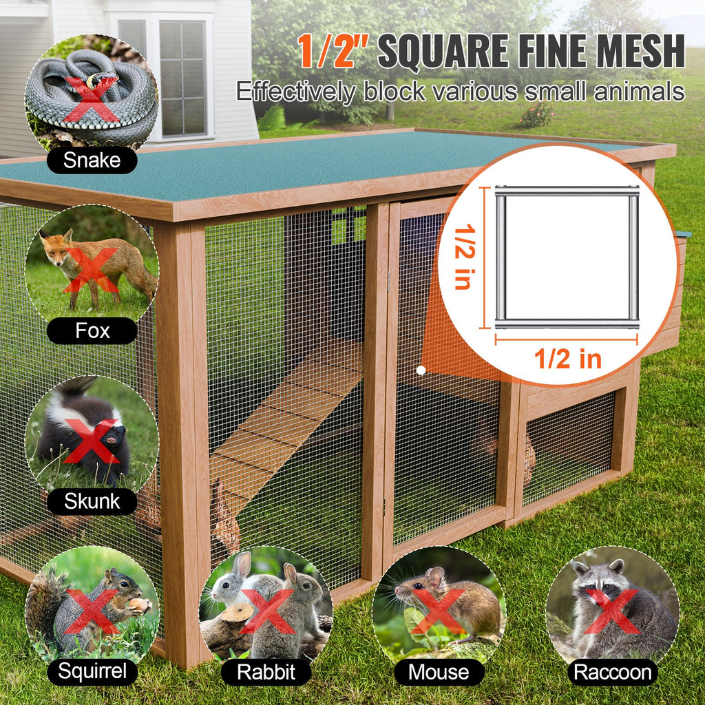 Hardware Cloth, 1'2 Inch 48in X 100 Ft 19 Gauge, Hot Dipped Galvanized Wire Mesh Roll, Chicken Wire Fencing, Wire Mesh For Rabbit Cages, Garden, Small Rodents