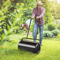 Lawn Roller, 13 Gallon Sand/Water Filled Yard Roller, Steel Sod Roller With Easy-turn Plug And U-Shaped Ergonomic Handle For Convenient Push And Pull, For Lawn, Garden, Farm, Park, Black