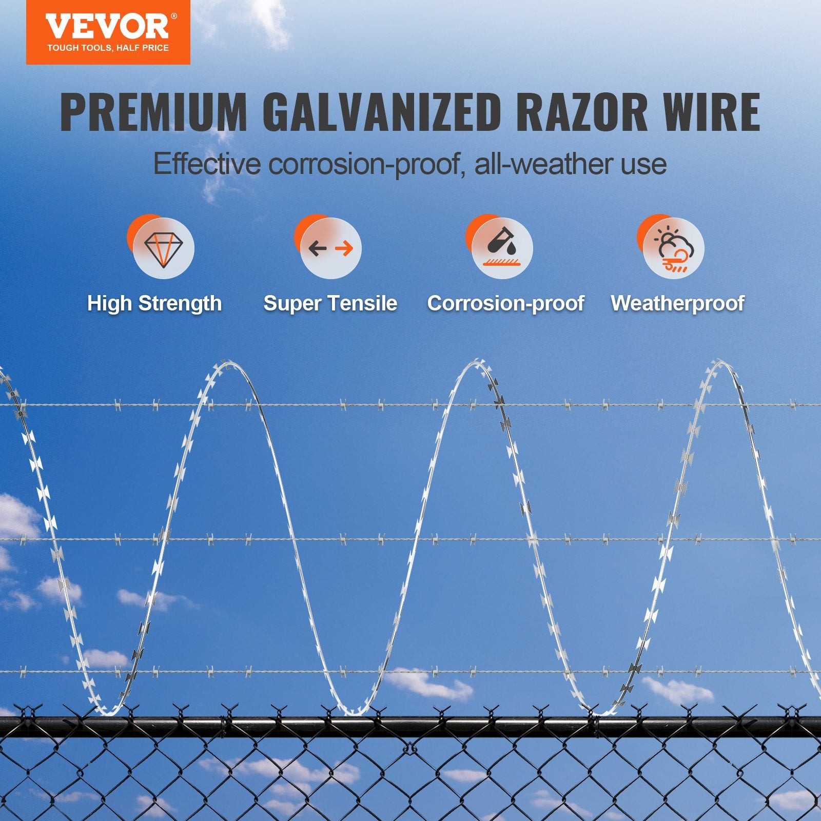 Razor Wires, 98 Ft Razor Barbed Wire, 2 Rolls Razor Wire Fencing Razor Fence, Razor Ribbon Barbed Wire Galvanized Razor Wire Fence, Rolls Razor For Garden