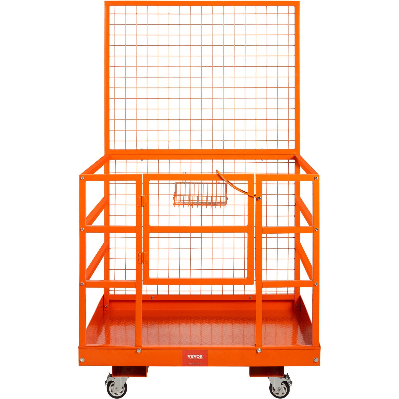 Forklift Safety Cage Work Platform 43X45in 1400lbs W  Wheels For Aerial