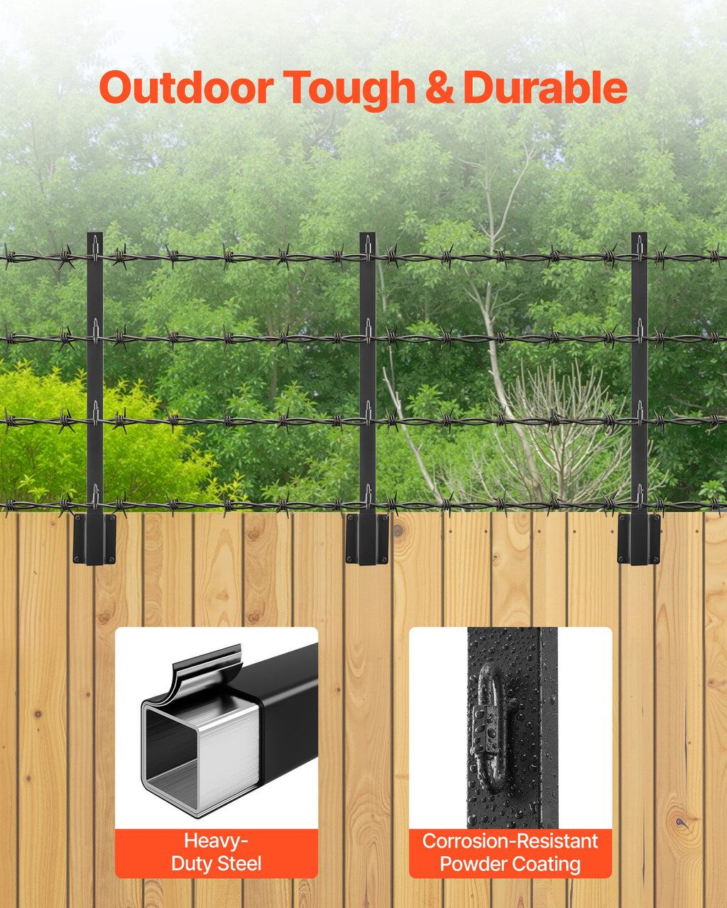 Fence Post Extender 8 Packs 23.8 In Surface Mounted Fence Height Extension Arms