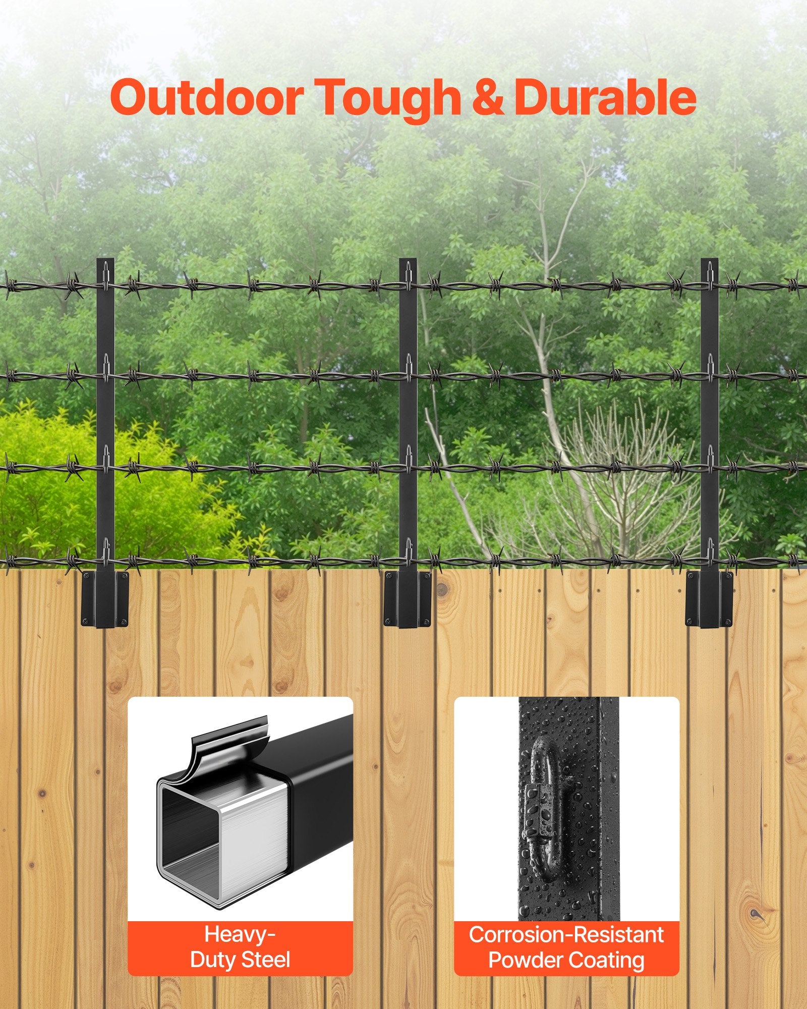 Fence Post Extender 8 Packs 23.8 In Surface Mounted Fence Height Extension Arms
