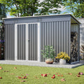 10'x4' Outdoor Metal Storage Shed For Garden Tools Lockable Door With Floor Frame