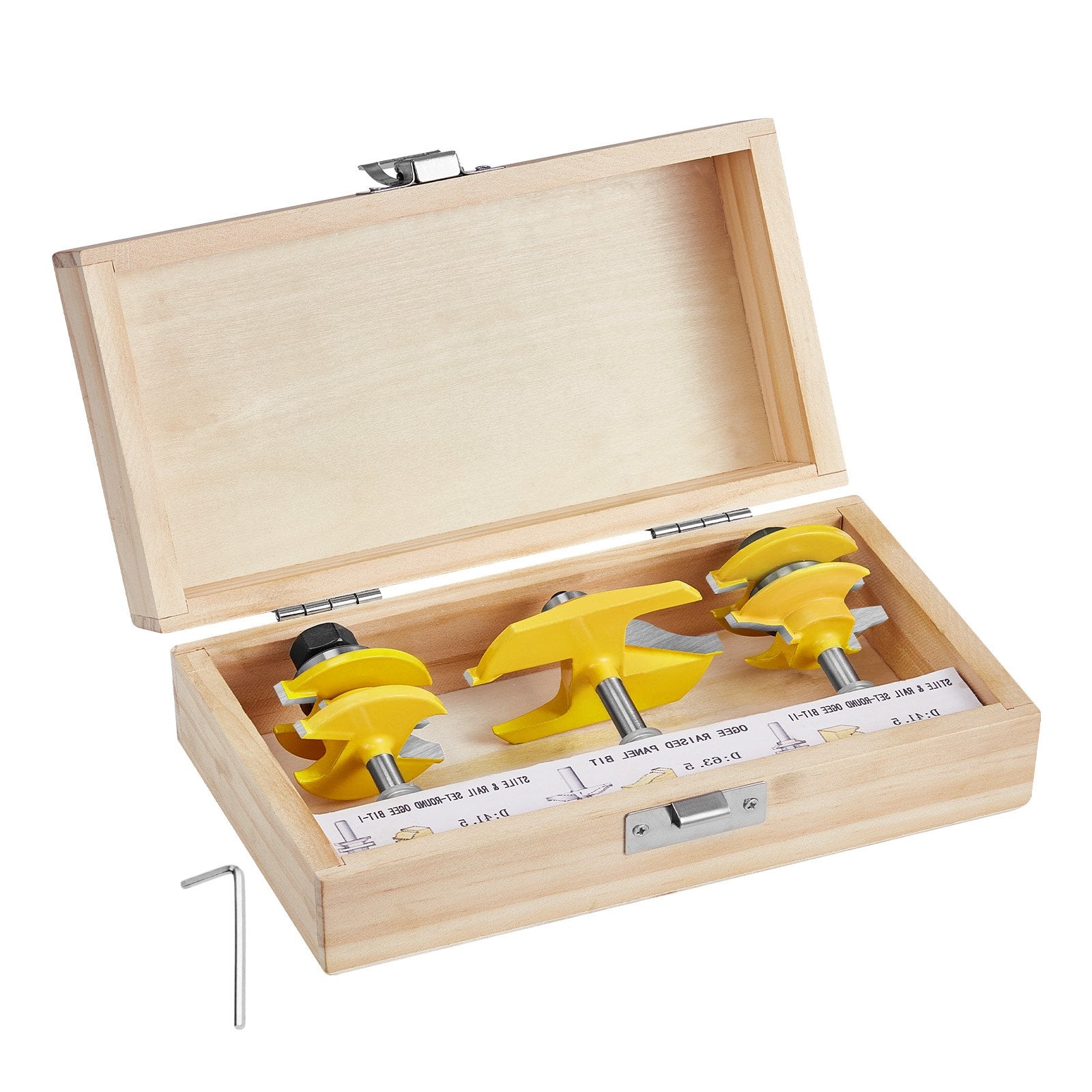 Router Bits Set 3 Pieces Carbide Router Bit  Shank Carrying Case