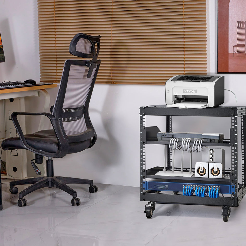 9U 4 Post Open Frame Server Rack Network Enclosure Adjustable
