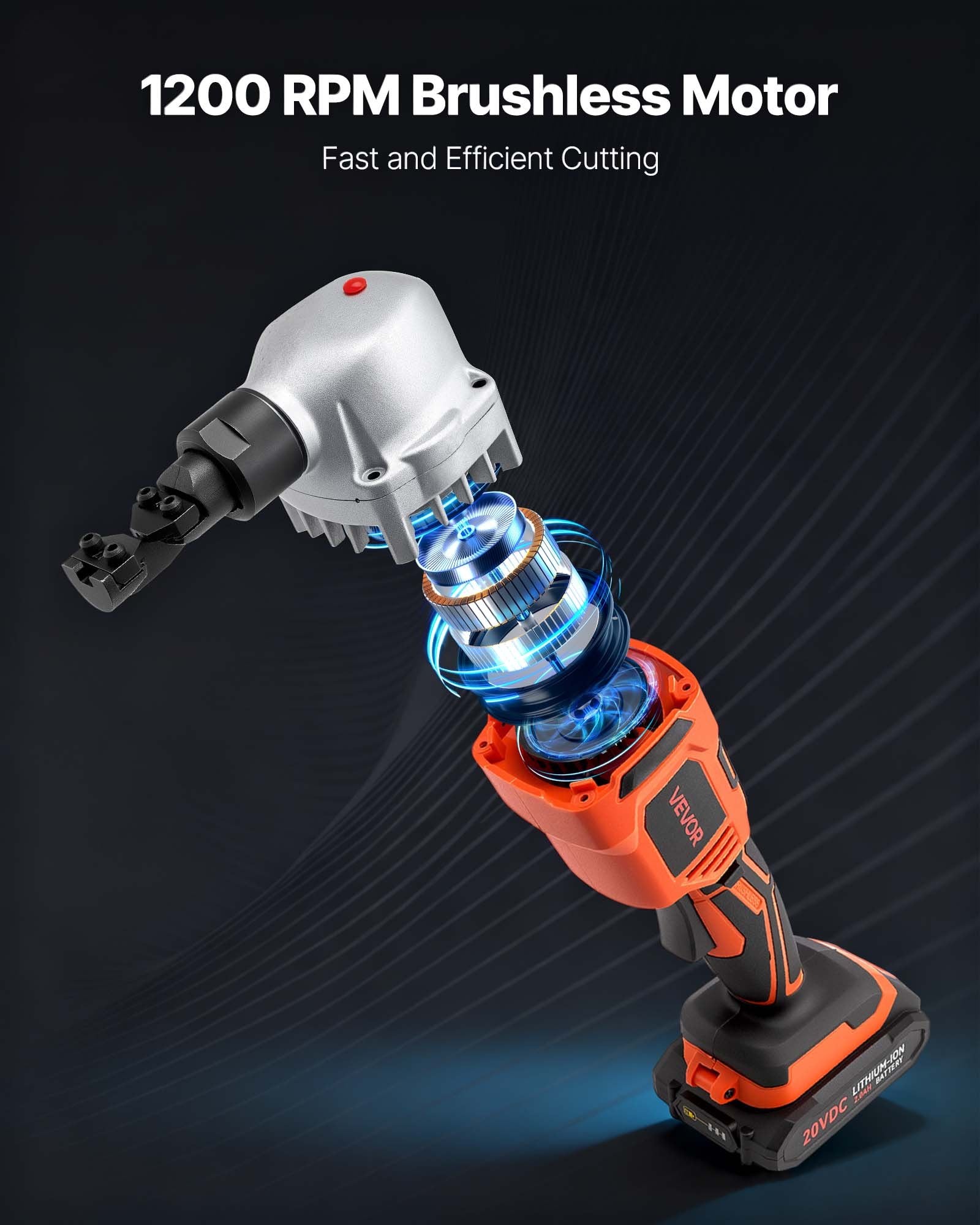 Cordless Metal Nibbler, With 18 V 2000 MAh Battery, 1200 RPM Brushless Motor, Electric Nibbler Metal Cutter With Plastic Carrying Case For Cutting Stainless Steel, Aluminum, And Copper Sheet