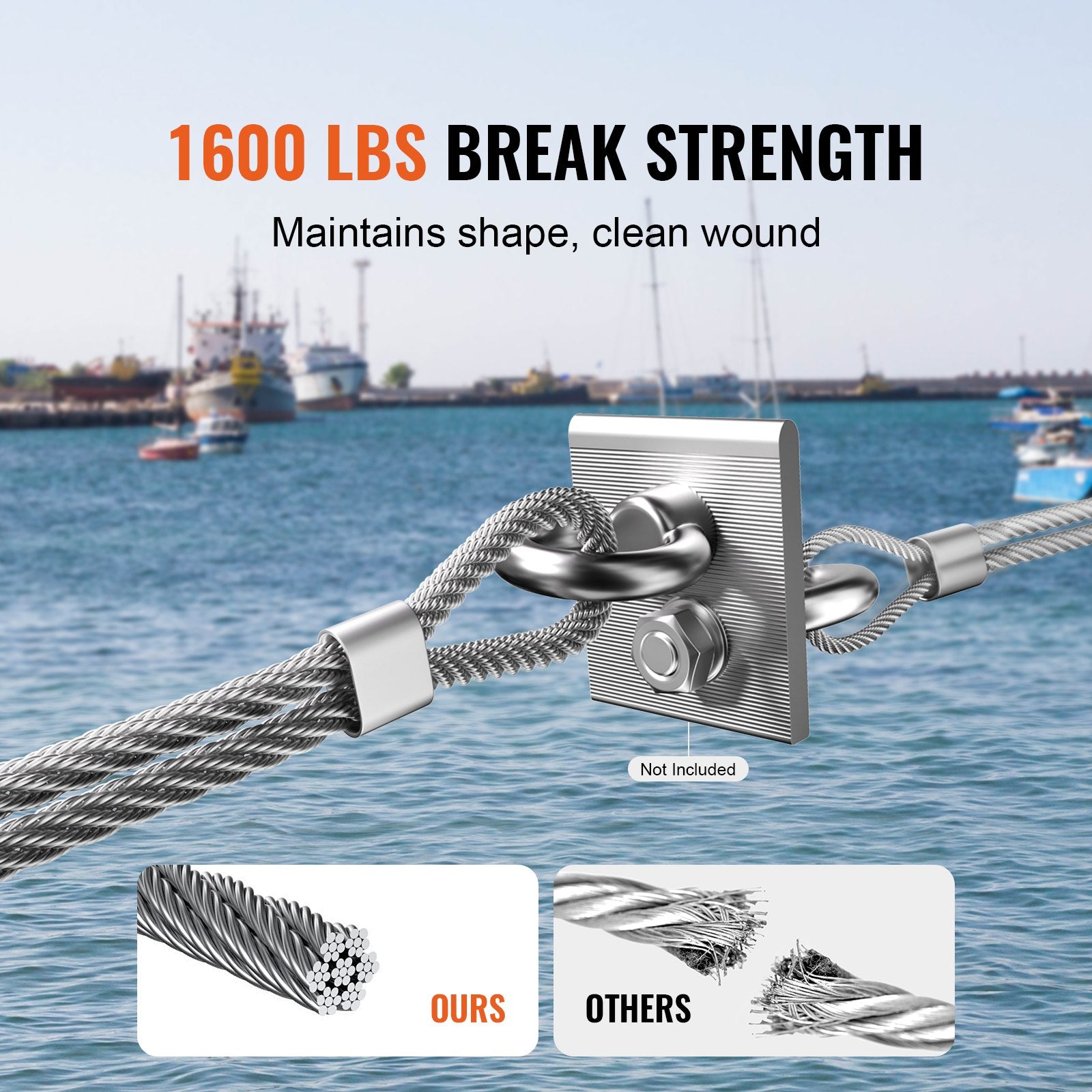 T316 Stainless Steel Cable 1/8" 7x7 Steel Wire Rope 1000 Ft Cable Railing