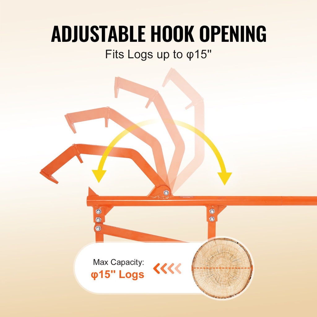 Timberjack 46.5 In Heavy Duty Log Lifter For Max 15" Dia Logs Rolling