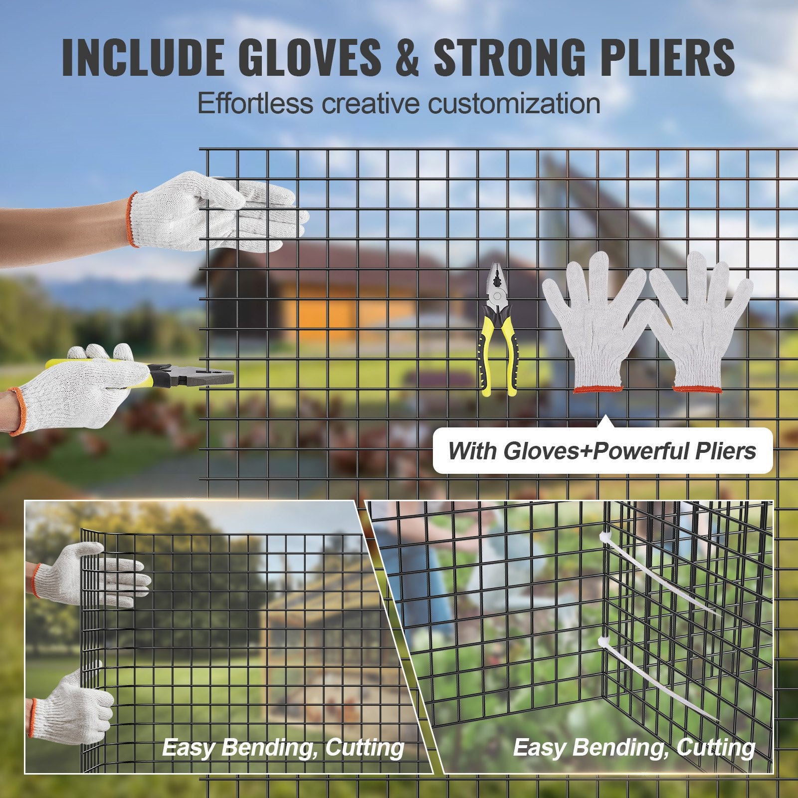 Hardware Cloth, 36'' X 50' Galvanized Wire Mesh Roll, 19 Gauge Chicken Wire Fence Roll, Vinyl Coating Metal Wire Mesh For Chicken Coop Barrier, Rabbit Snake Fences, Poultry Enclosures