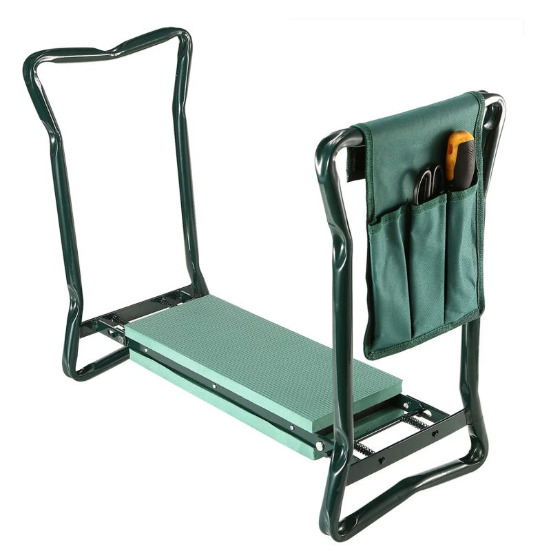 Foldable Farm Kneeler Seat With Kneeling Soft Cushion Pad Tools Pouch Portable Gardener