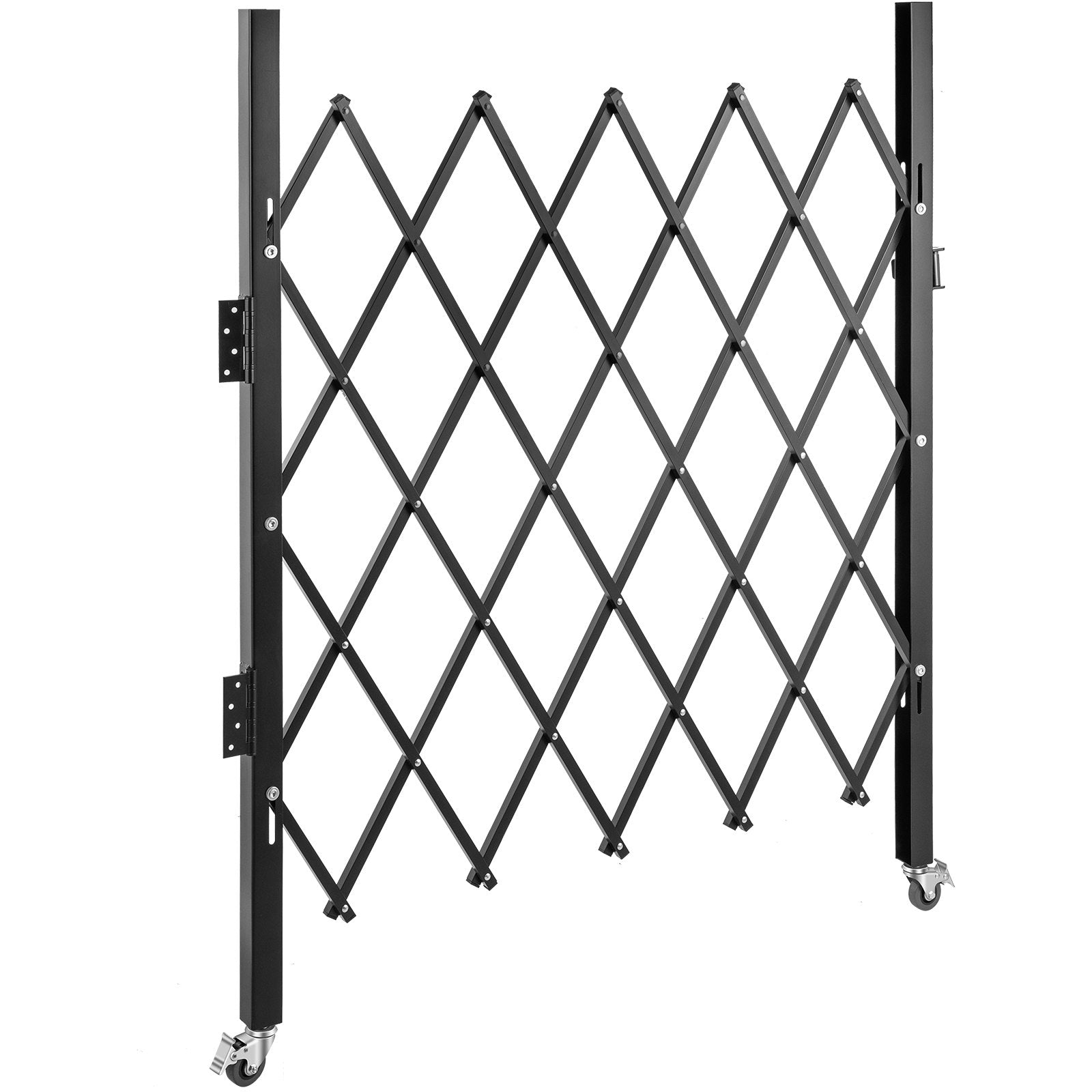 Single Folding Security Gate, 5.1'H X 5.9'W Folding Door Gate, Steel Accordion Security Gate, Flexible Expanding Security Gate, Rolling Barricade Gate, Scissor Gate Door With