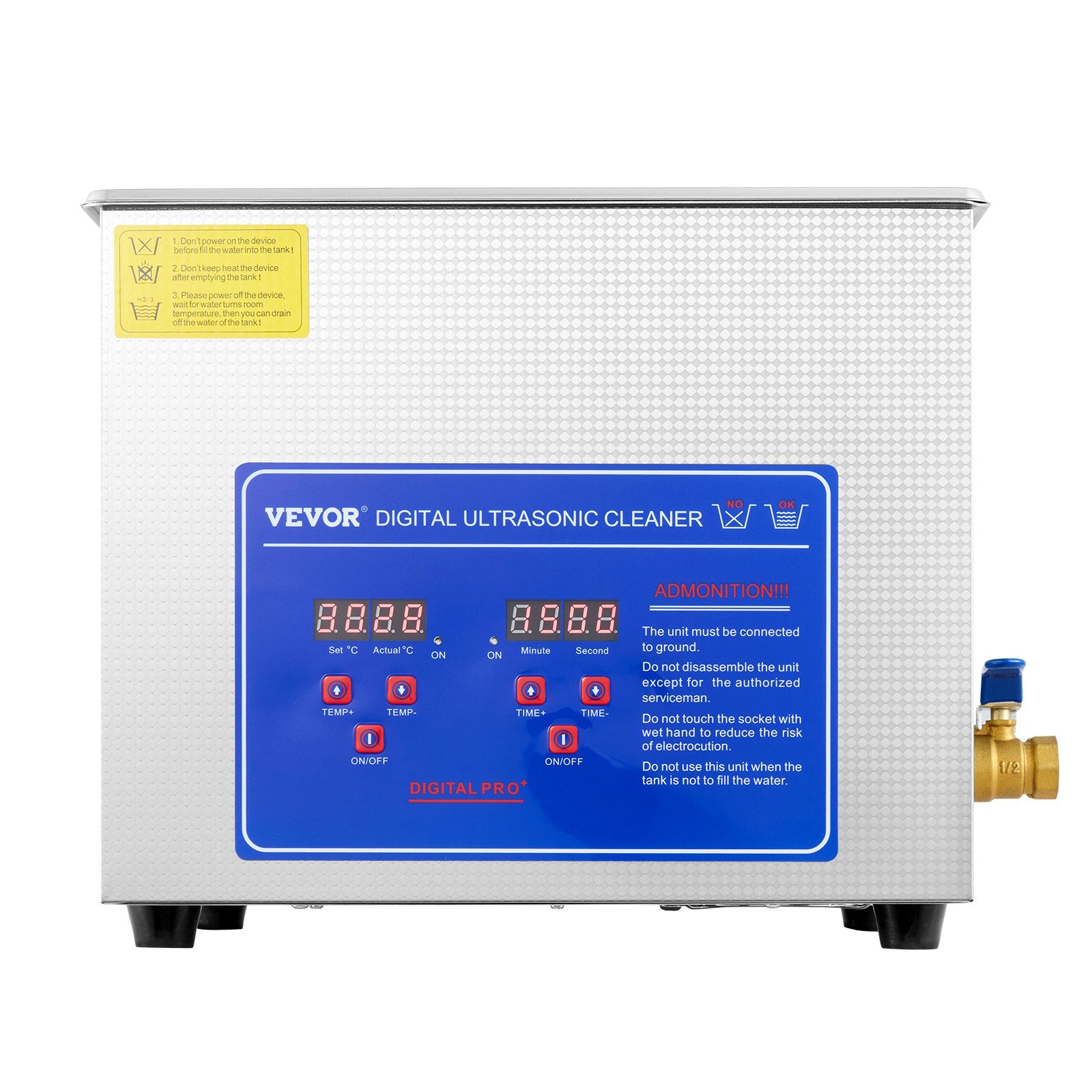 Professional Ultrasonic Cleaner, 10L Ultrasonic Jewelry Cleaner With Digital Timer & Heater, Stainless Steel Industrial SonicCleaner 40kHz For Glasses, Watches, Rings, Small Parts