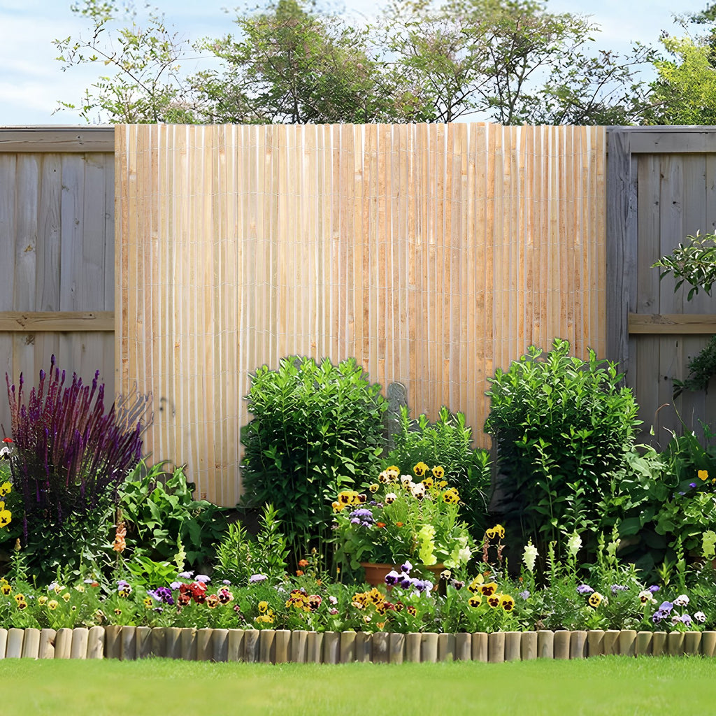 Natural Bamboo Slat Screening Privacy Bamboo Slat Fence 6 Ft H X 16 Ft L