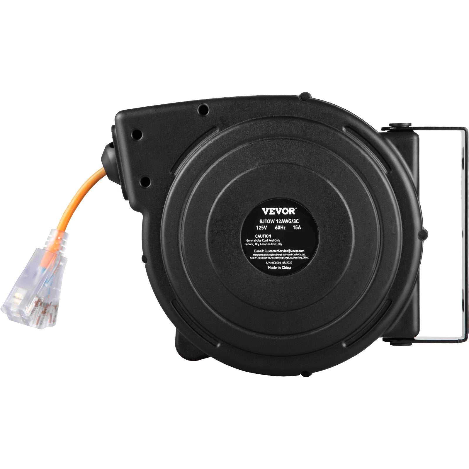 50ft Retractable Extension Cord Reel 14AWG 3CSJTOW Power Cord Reel
