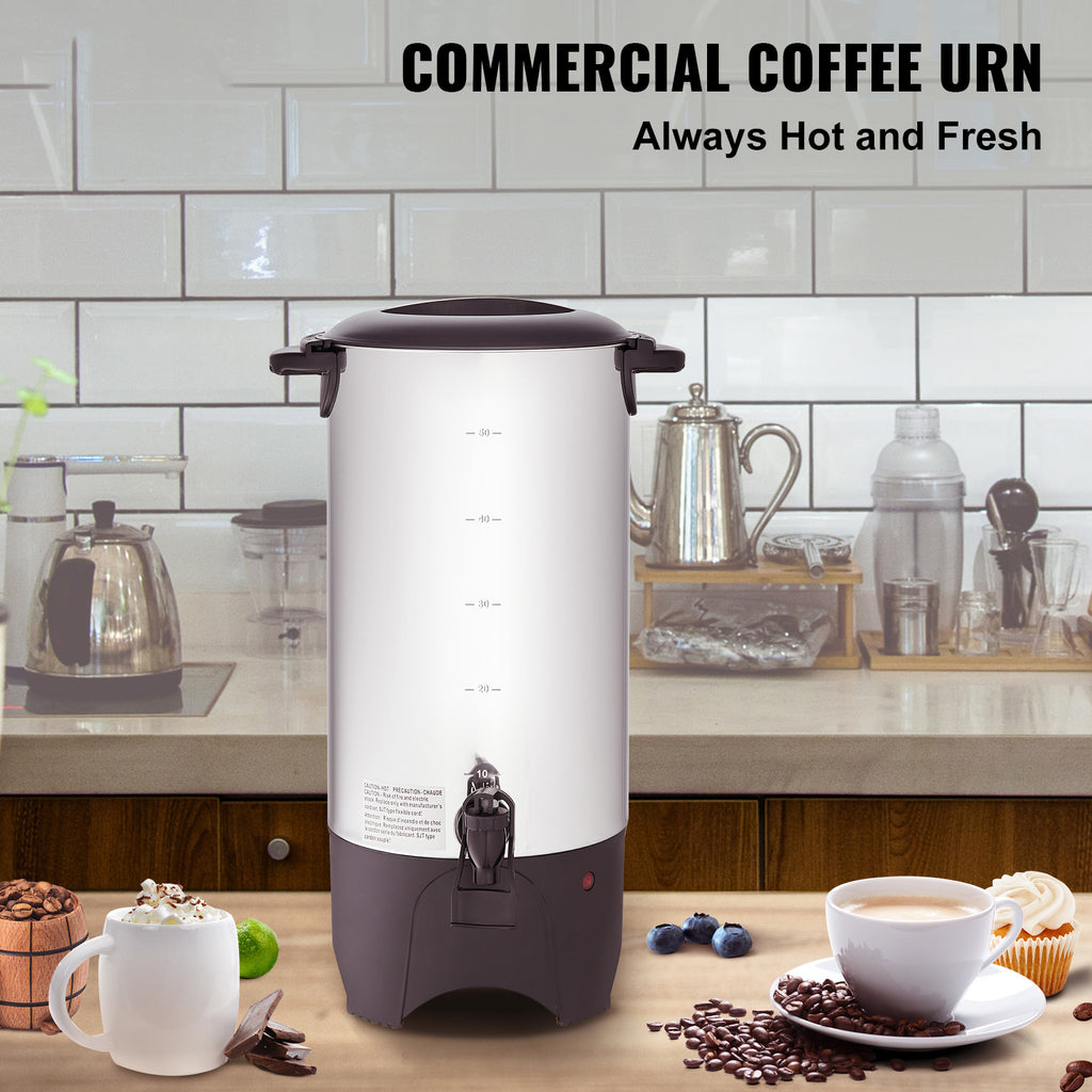 Commercial Coffee Urn 50 Cup Stainless Steel Coffee Dispenser Fast Brew