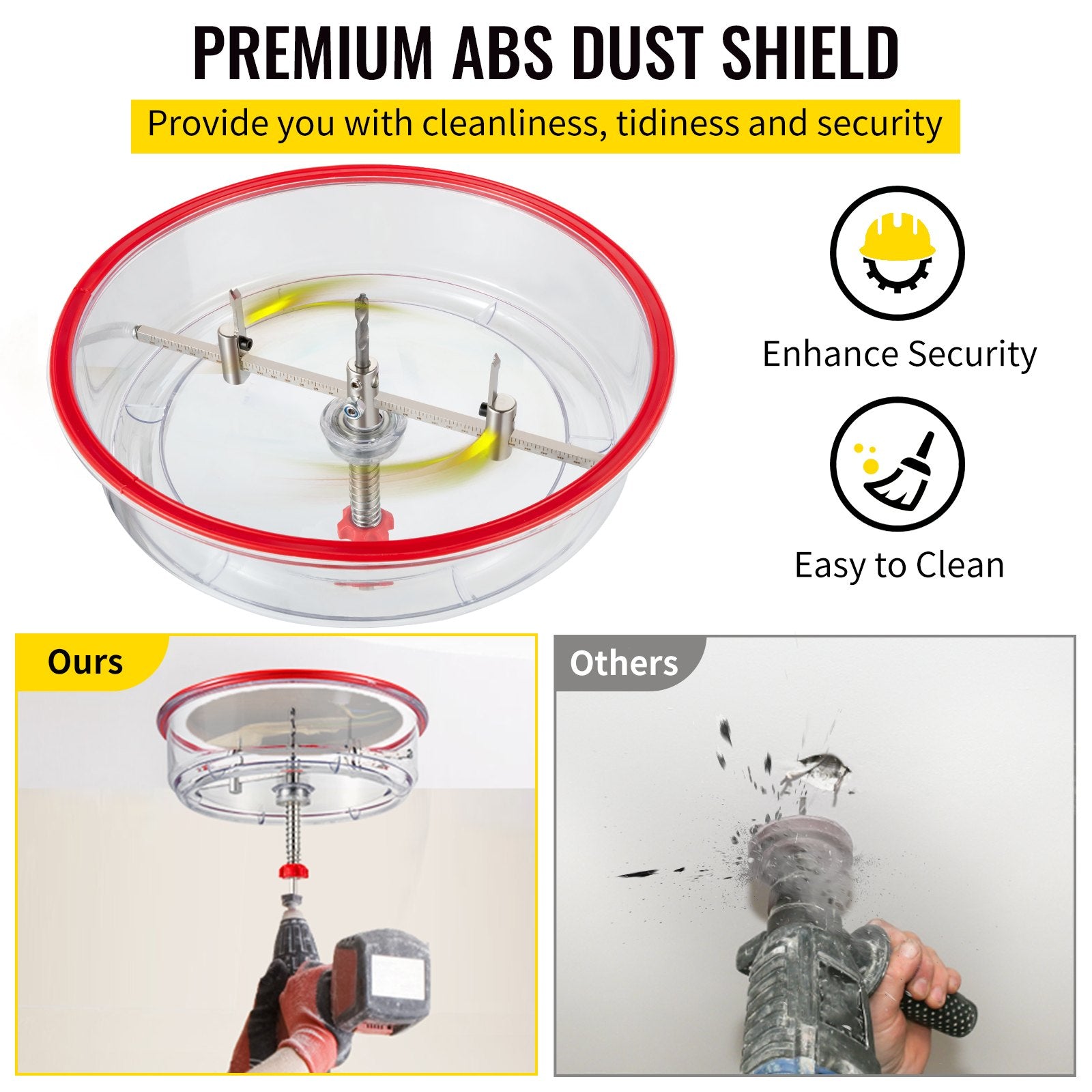 Adjustable Hole Saw Cutter Kit, 1-5/8' To 11-13 /16' (40-300 Mm), Recessed Hole Saw With PC Dust Shield, Two Replaceable Pilot Drill Bits, For Recessed Lights, Ceiling Speakers, Vent Holes
