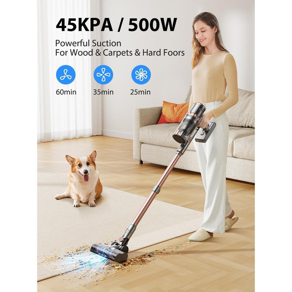 45KPa Strong Suction Power Wireless LED Touch Display 60 Minutes Of Battery Life Home Lightweight Handheld Pet Hair Vacuum Cleaner