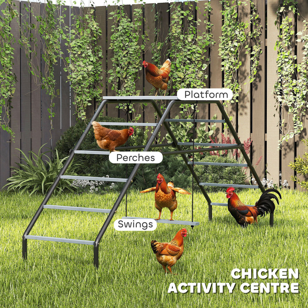 Chicken Coop Perches With Adjustable Swing, 10 Roosting Bars, For Backyard, Farm