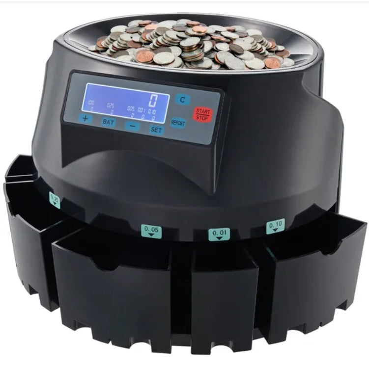 USD Coin Sorter Coin Counter Wrapper And Roller 300 Coins Min LCD Display