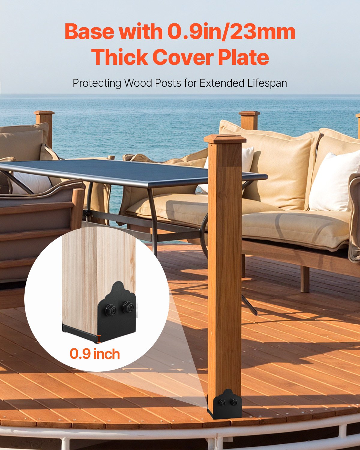 2 Pack 6x6 Post Base Brackets Wood Fence Post Anchor Inner Size 5.9x5.55 Inch