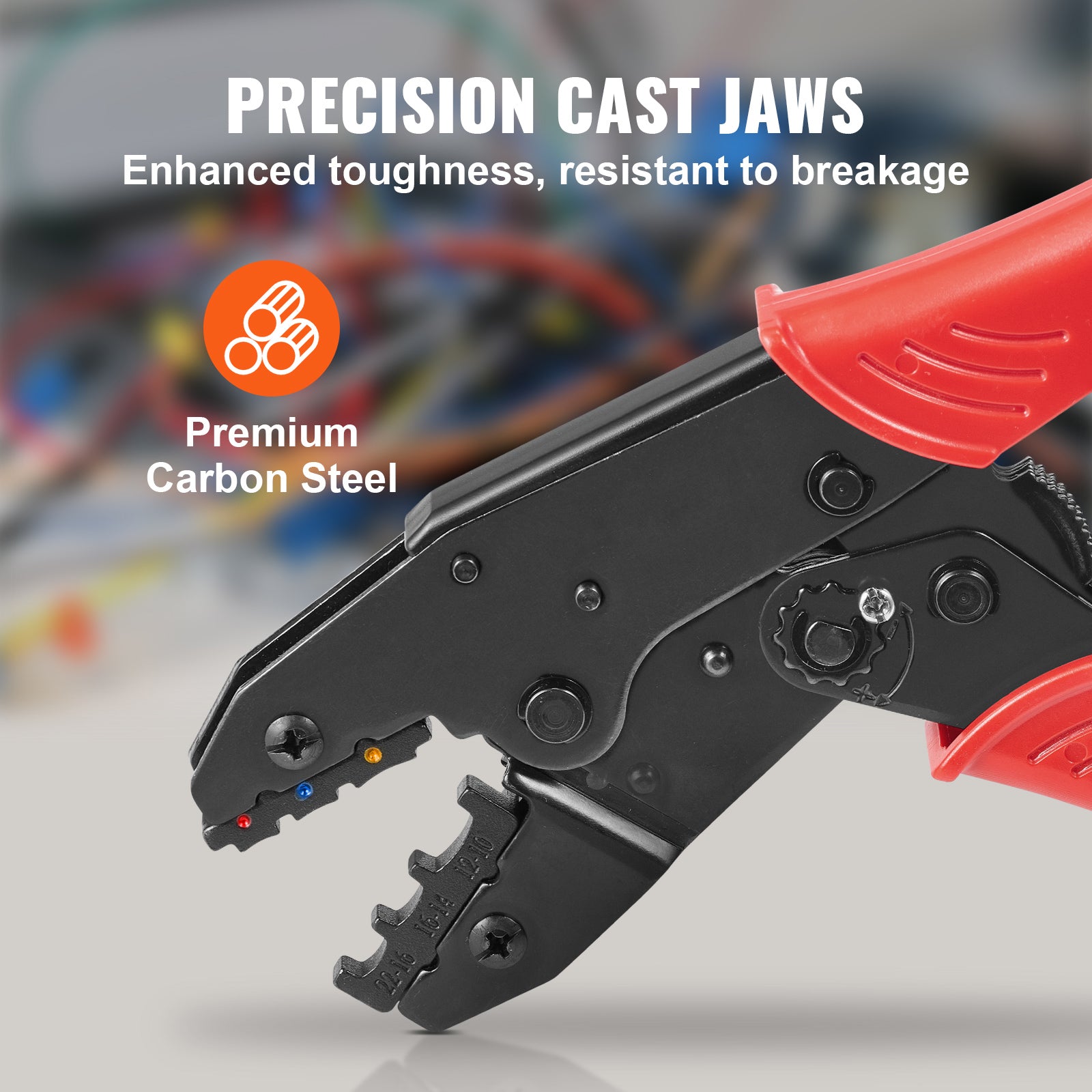 Ratcheting Crimping Tool Set For Insulated Electrical Connectors AWG22-10 With Wire Stripper And 210pcs Heat Shrink Tubes Labor-Saving Ratcheting Wire Crimp Pliers