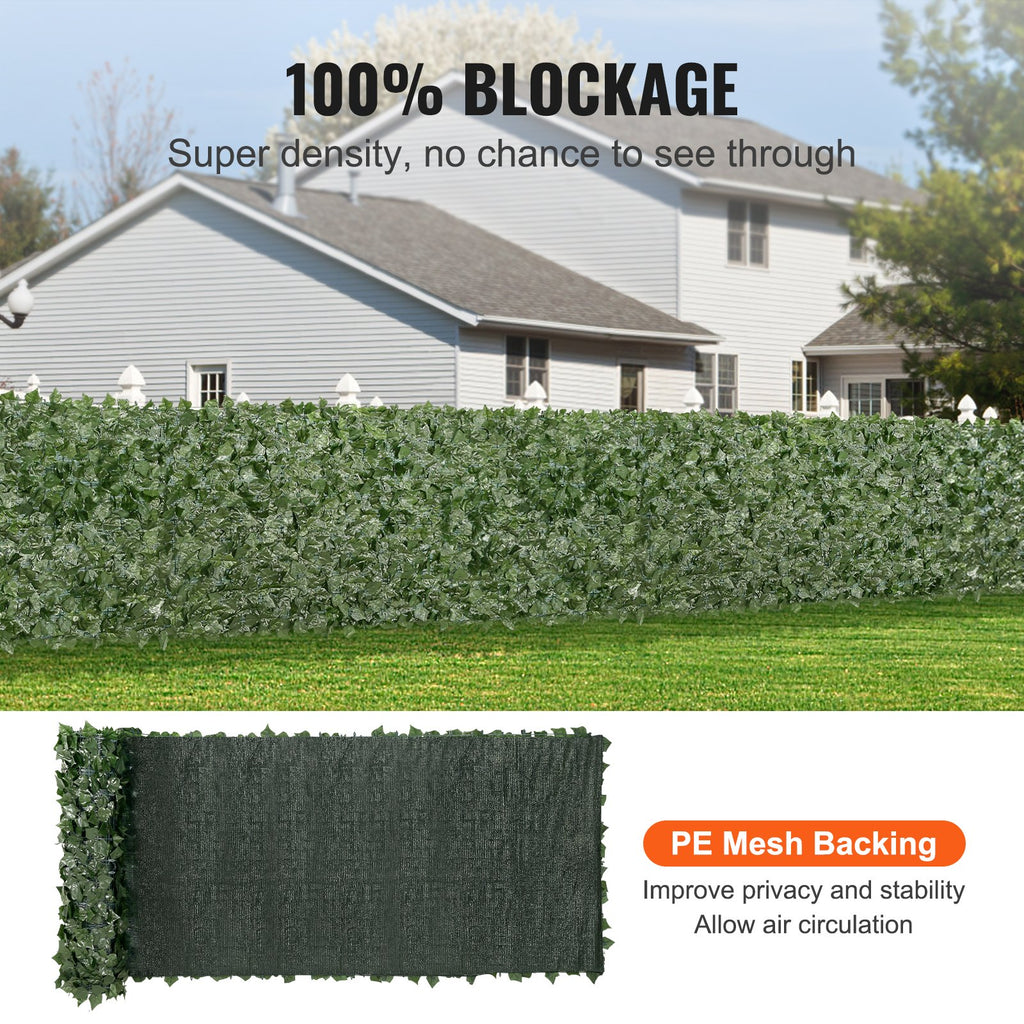 Ivy Privacy Fence, 39 X 158in Artificial Green Wall Screen, Greenery Ivy Fence With Mesh Cloth Backing And Strengthened Joint, Faux Hedges Vine Leaf Decoration For Outdoor Garden, Yard, Balcony