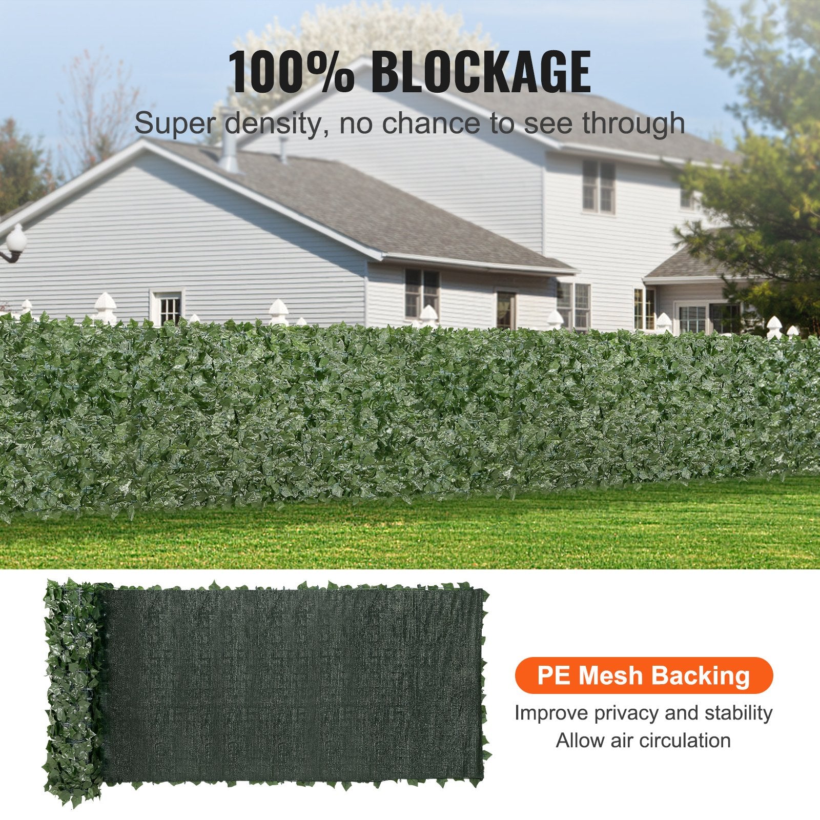 Ivy Privacy Fence, 39 X 158in Artificial Green Wall Screen, Greenery Ivy Fence With Mesh Cloth Backing And Strengthened Joint, Faux Hedges Vine Leaf Decoration For Outdoor Garden, Yard, Balcony